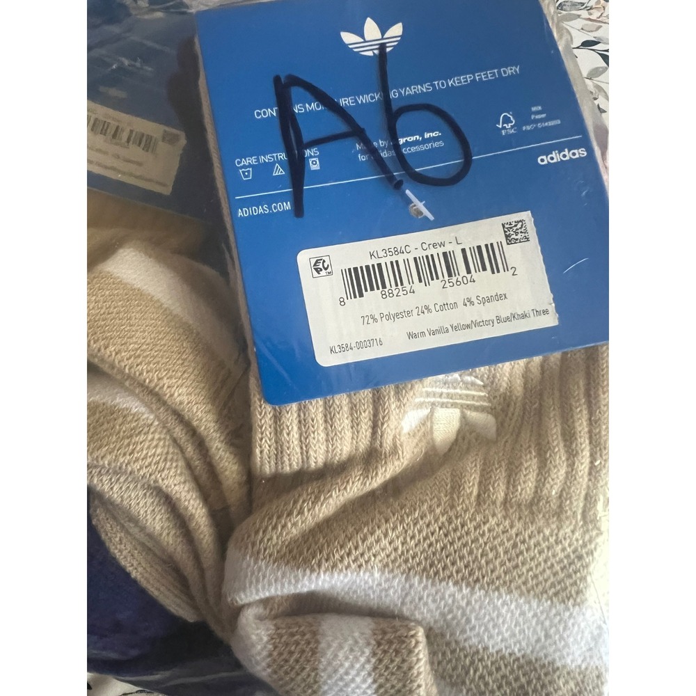 Adidas Crew Socks Unisex L Multicolor Excellence Cushioned Arch Compressio 3 Prs - Picture 8 of 8